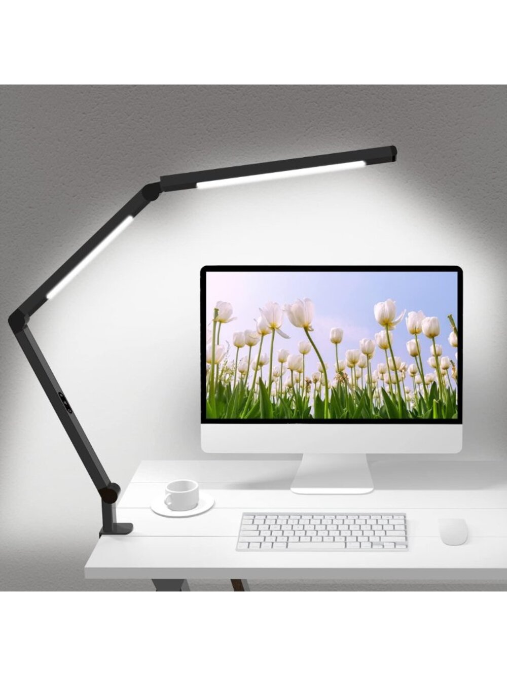 Adjustable LED Desk Lamp with Clamp, 4 CCT Modes & 5 Brightness Levels for Home